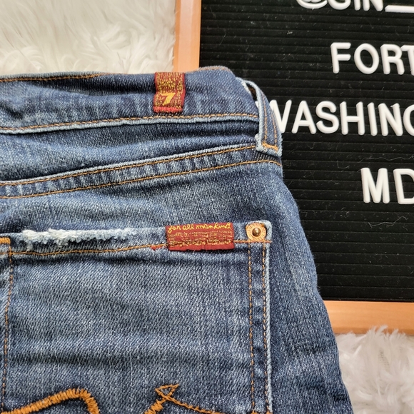 7 For All Mankind by Jerome Dahan Boot Cut Jeans in Dark Wash Size 27 - Picture 12 of 13